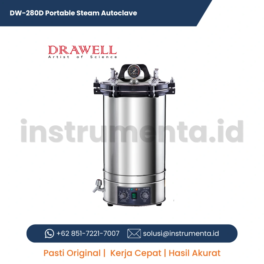 Distributor Resmi DW-280D Portable Steam Autoclave Sterilisator Uap Portabel Laboratorium Ready Stock